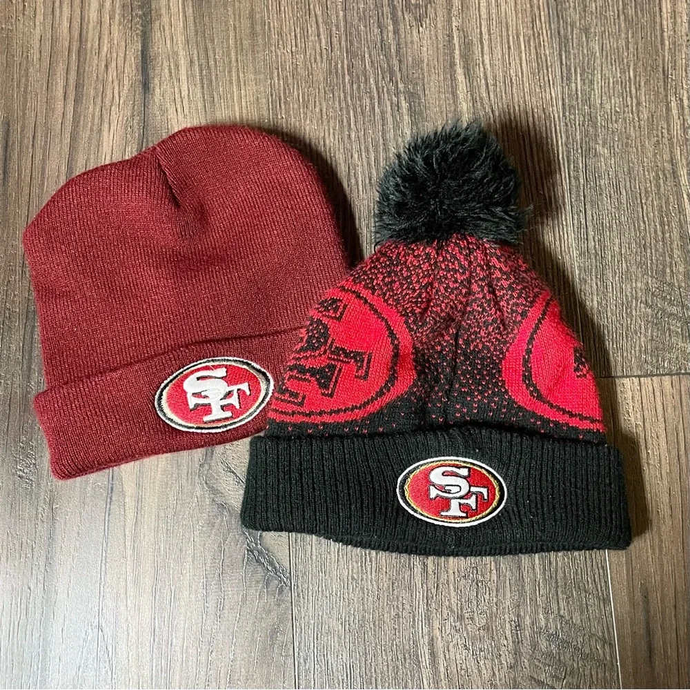49ers beanie set of 2 San Francisco NFL kids youth